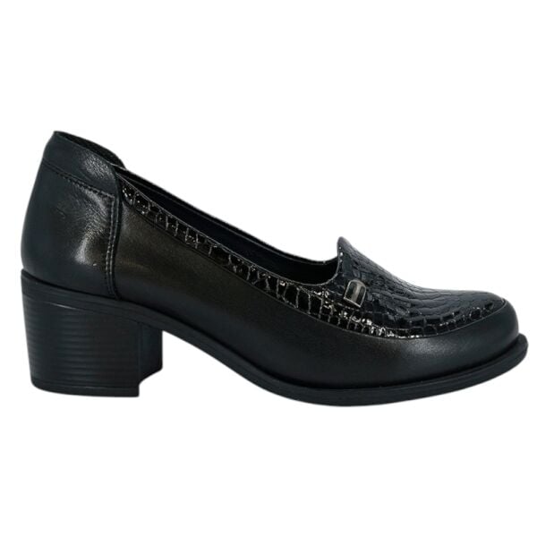 Mammamia D26YA-3400-B Siyah Rugan Kadın Topuklu Deri Ayakkabı