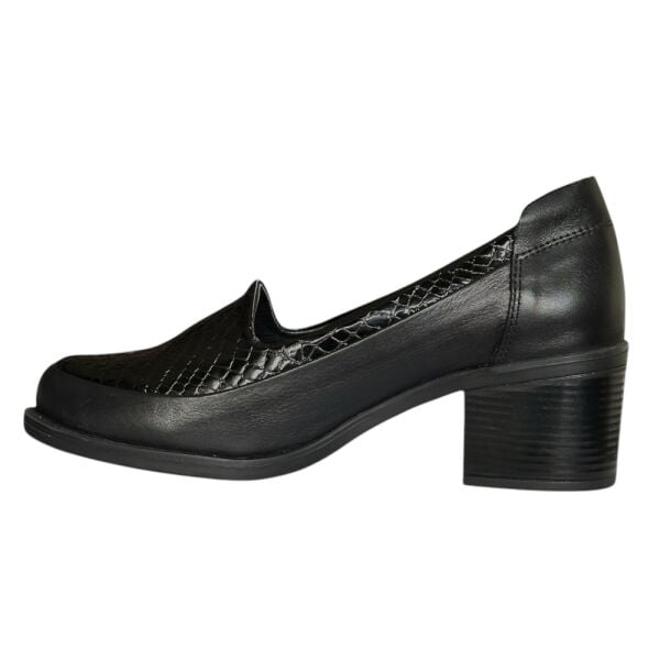 Mammamia D26YA-3400-B Siyah Rugan Kadın Topuklu Deri Ayakkabı