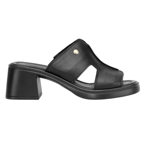 Mammamia D26YT-1900-B Siyah Pen Kadın Topuklu Deri Terlik