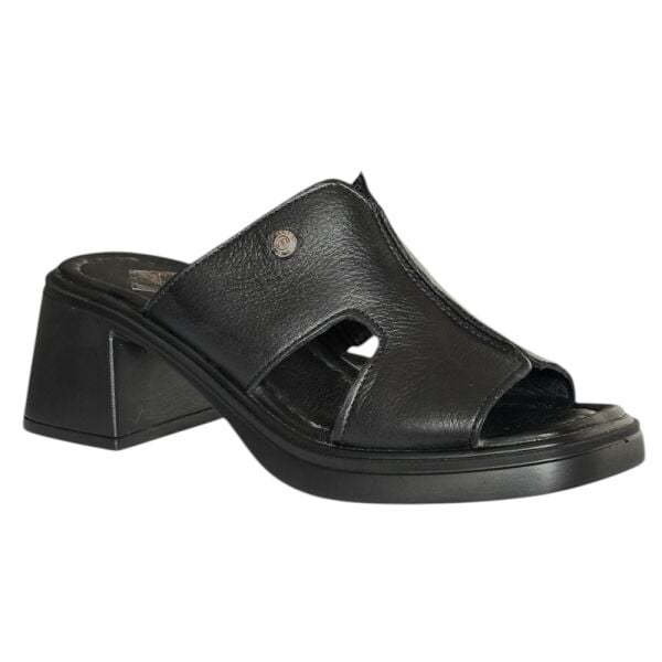 Mammamia D26YT-1900-B Siyah Pen Kadın Topuklu Deri Terlik