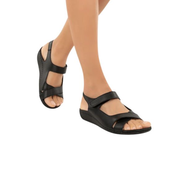 Muya 31121 Alula Siyah Kadın Anatomik Sandalet