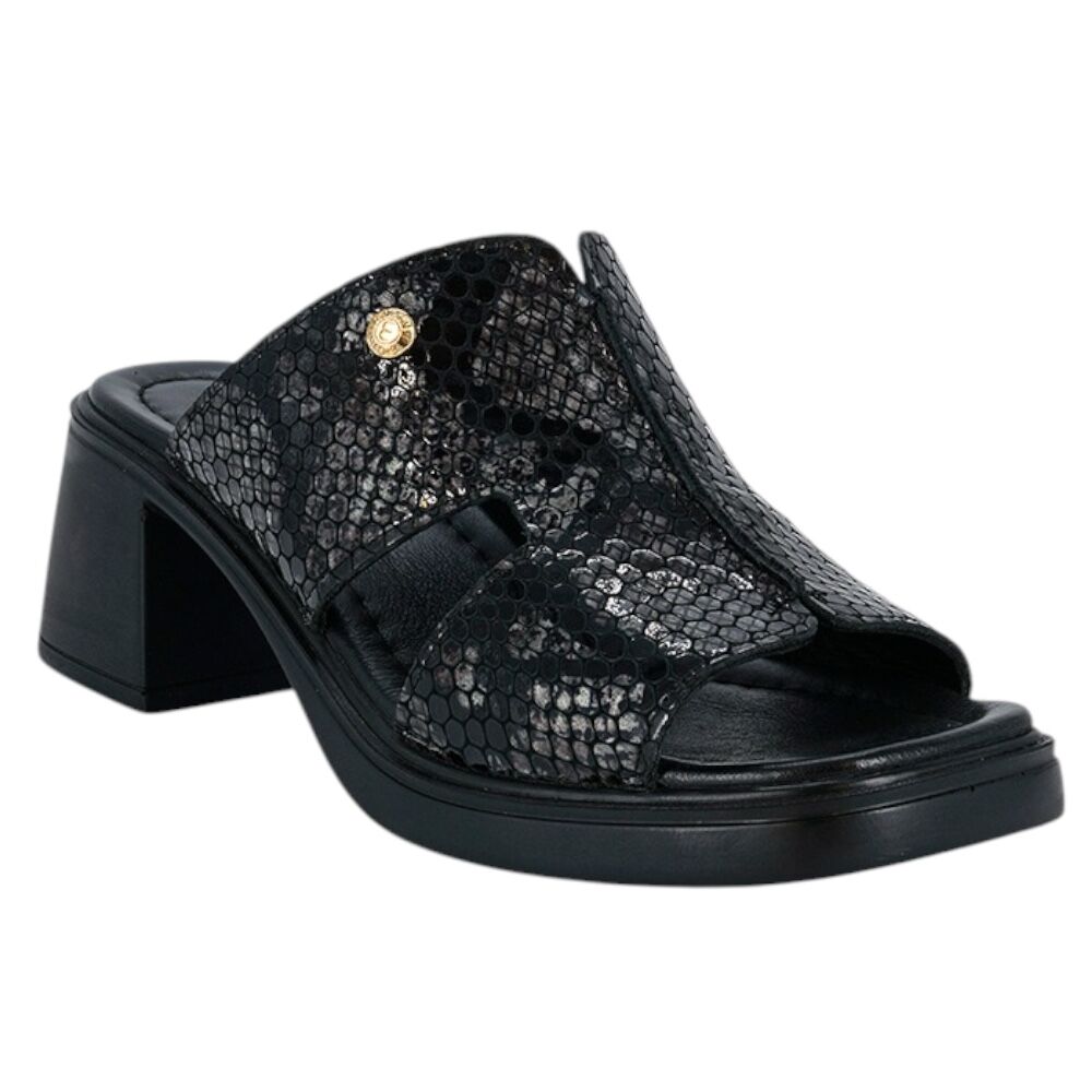 Mammamia D26YT-1900-B Siyah Rugan Kadın Topuklu Deri Terlik