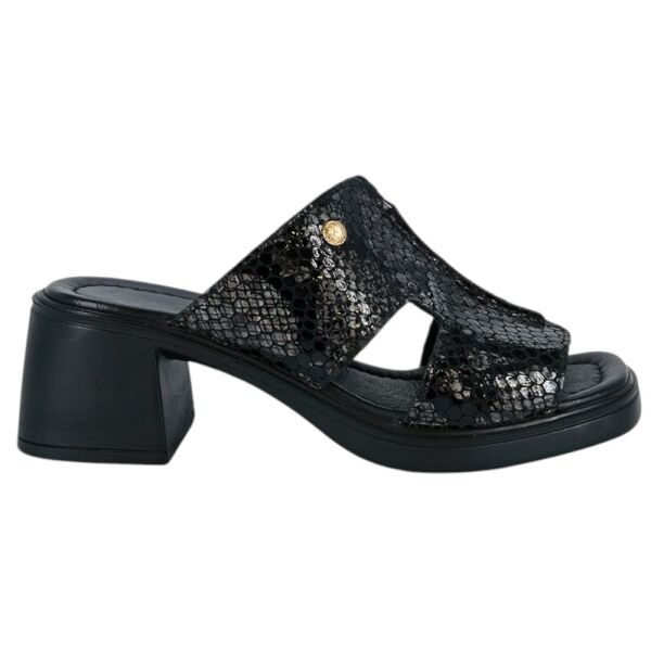 Mammamia D26YT-1900-B Siyah Rugan Kadın Topuklu Deri Terlik