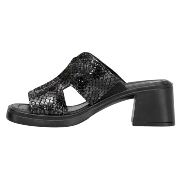 Mammamia D26YT-1900-B Siyah Rugan Kadın Topuklu Deri Terlik