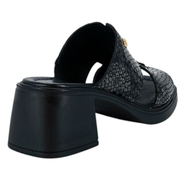 Mammamia D26YT-1900-B Siyah Rugan Kadın Topuklu Deri Terlik