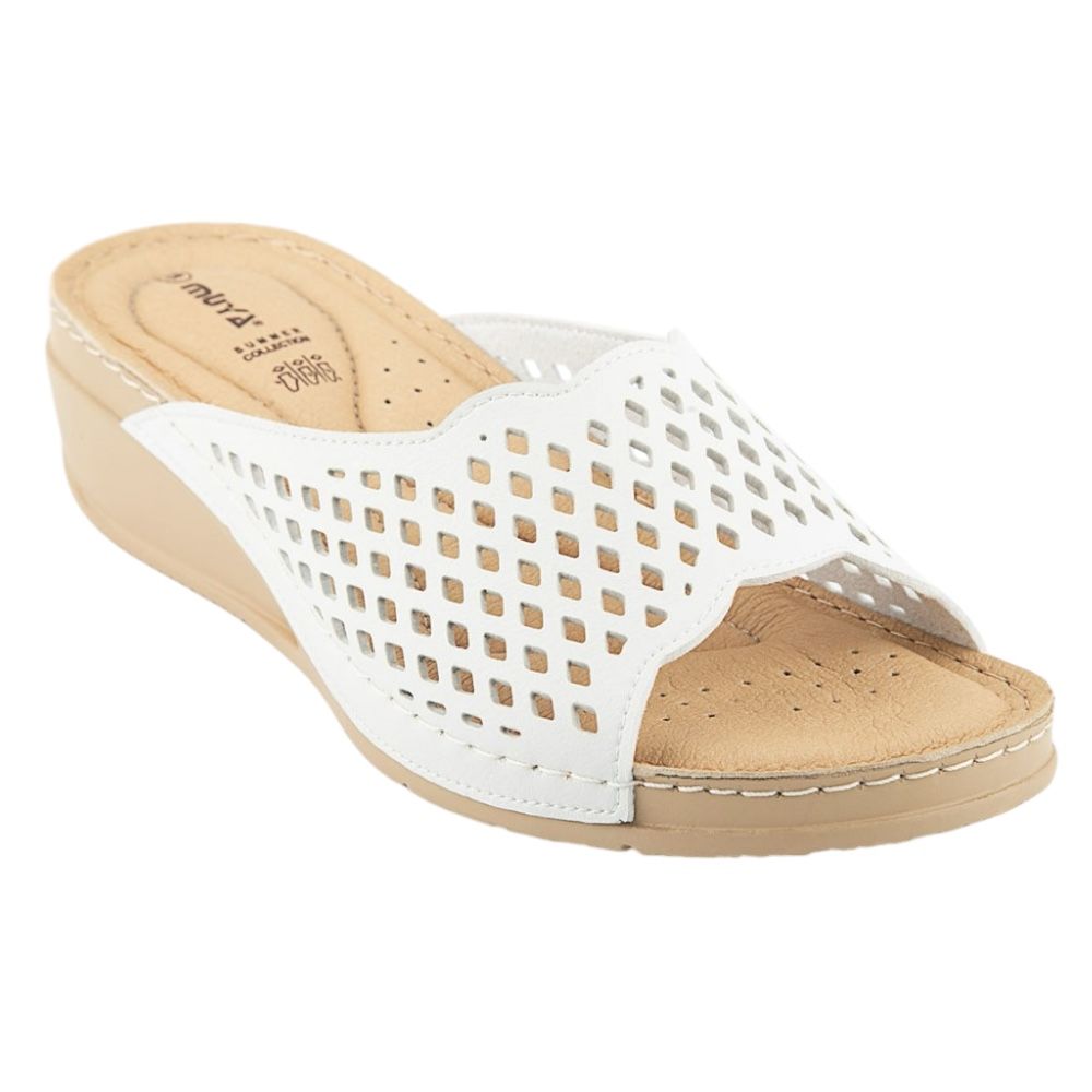 Muya 35209 Brosa Beyaz Kadın Anatomik Terlik
