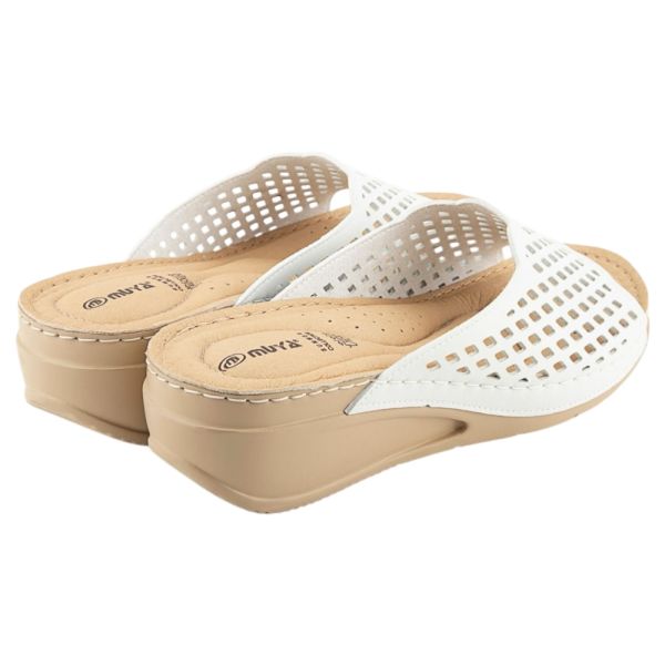 Muya 35209 Brosa Beyaz Kadın Anatomik Terlik