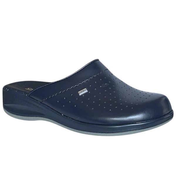 Ceyo 9844-1 Lacivert Kadın Deri Anatomik Taban Sabo Terlik