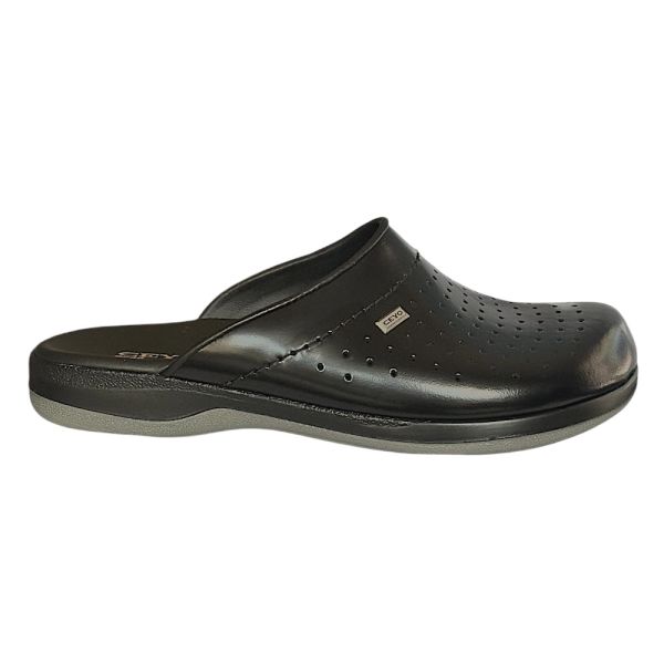 Ceyo 9846-1 Siyah Erkek Deri Anatomik Taban Sabo Terlik