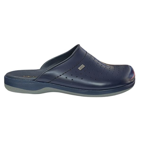 Ceyo 9846-1 Lacivert Erkek Deri Anatomik Taban Sabo Terlik