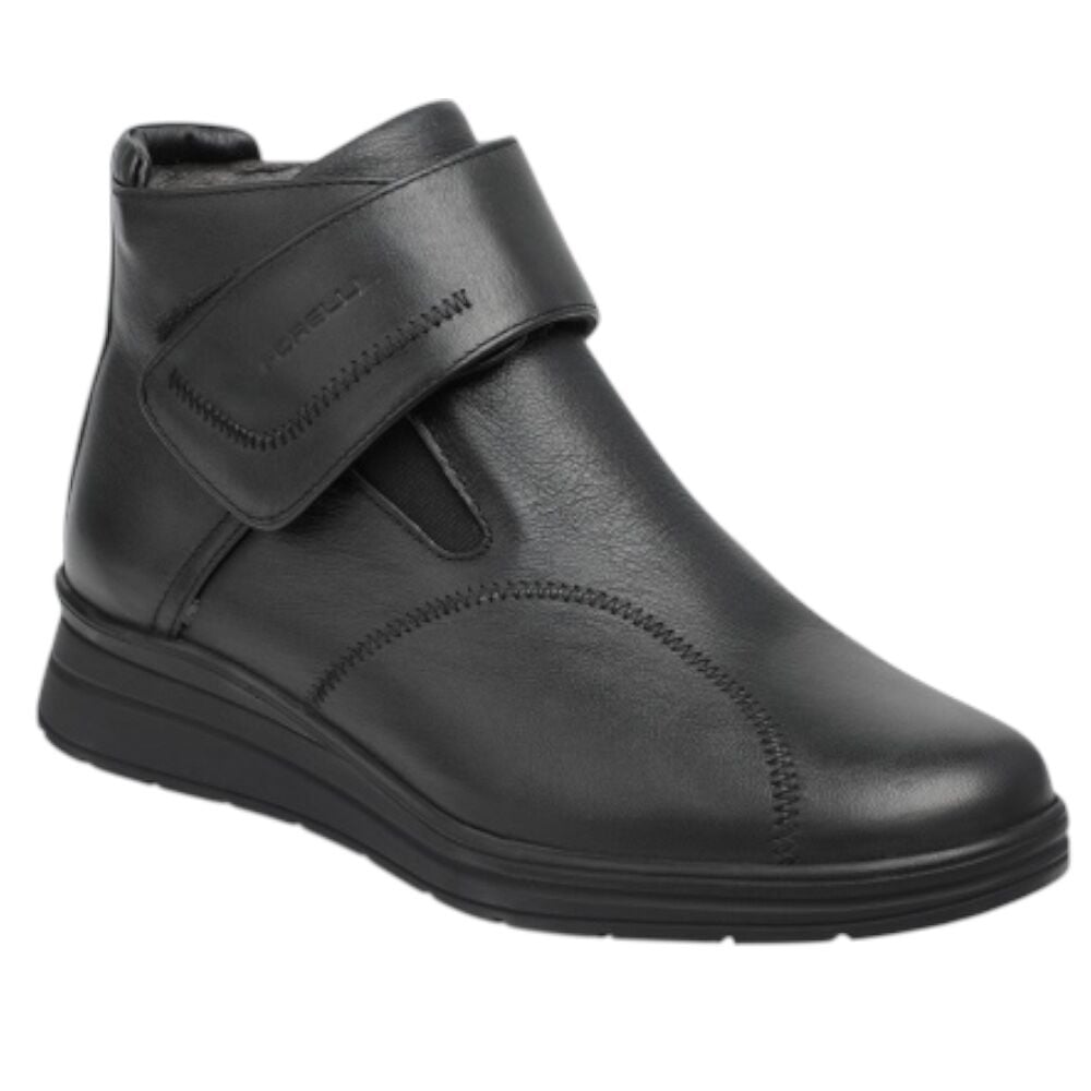 Forelli 21352-H Peykan Siyah Kadın Comfort Deri Hallux Bot