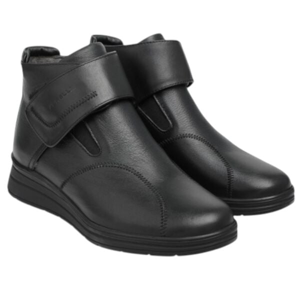 Forelli 21352-H Peykan Siyah Kadın Comfort Deri Hallux Bot