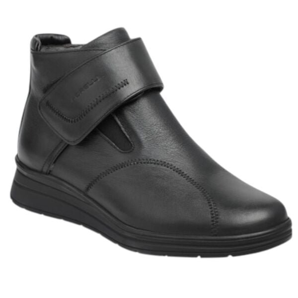 Forelli 21352-H Peykan Siyah Kadın Comfort Deri Hallux Bot