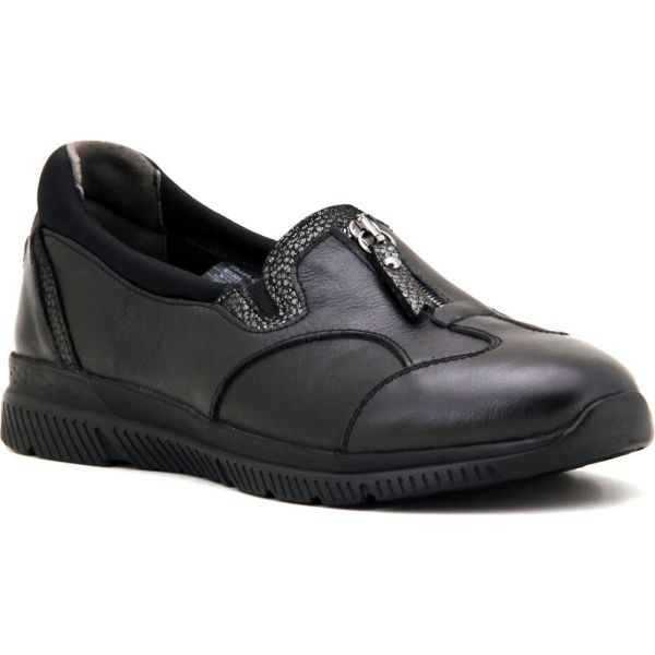 Forelli 29444-G Lilyum Siyah Kadın Comfort Deri Ayakkabı