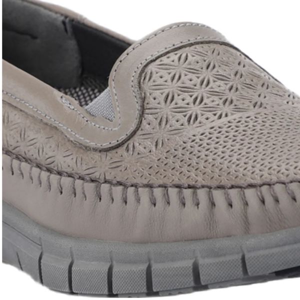 Forelli 29413 Eterna-G Gri Kadın Comfort Deri Ayakkabı