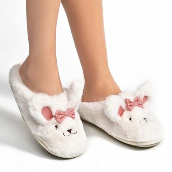 Twigy YY0048 Tw Cali Beyaz Kadın Ev İçi Terlik