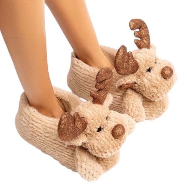 Twigy AA0646A Tw Geyik Star Kahve Hayvan Figürlü Kadın Panduf